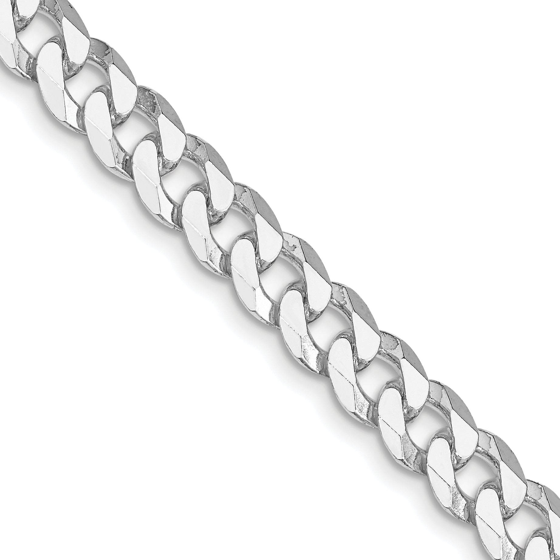 Sterling Silver Rhodium-plated 7mm Beveled Curb Chain Main image