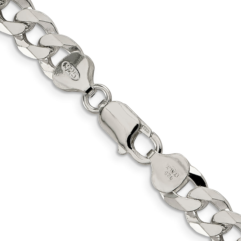 Sterling Silver Curb Chain Necklace 8.5mm