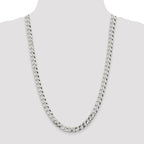 Sterling Silver 8.5mm Beveled Curb Chain