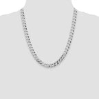 Sterling Silver Rhodium-plated 8.5mm Beveled Curb Chain