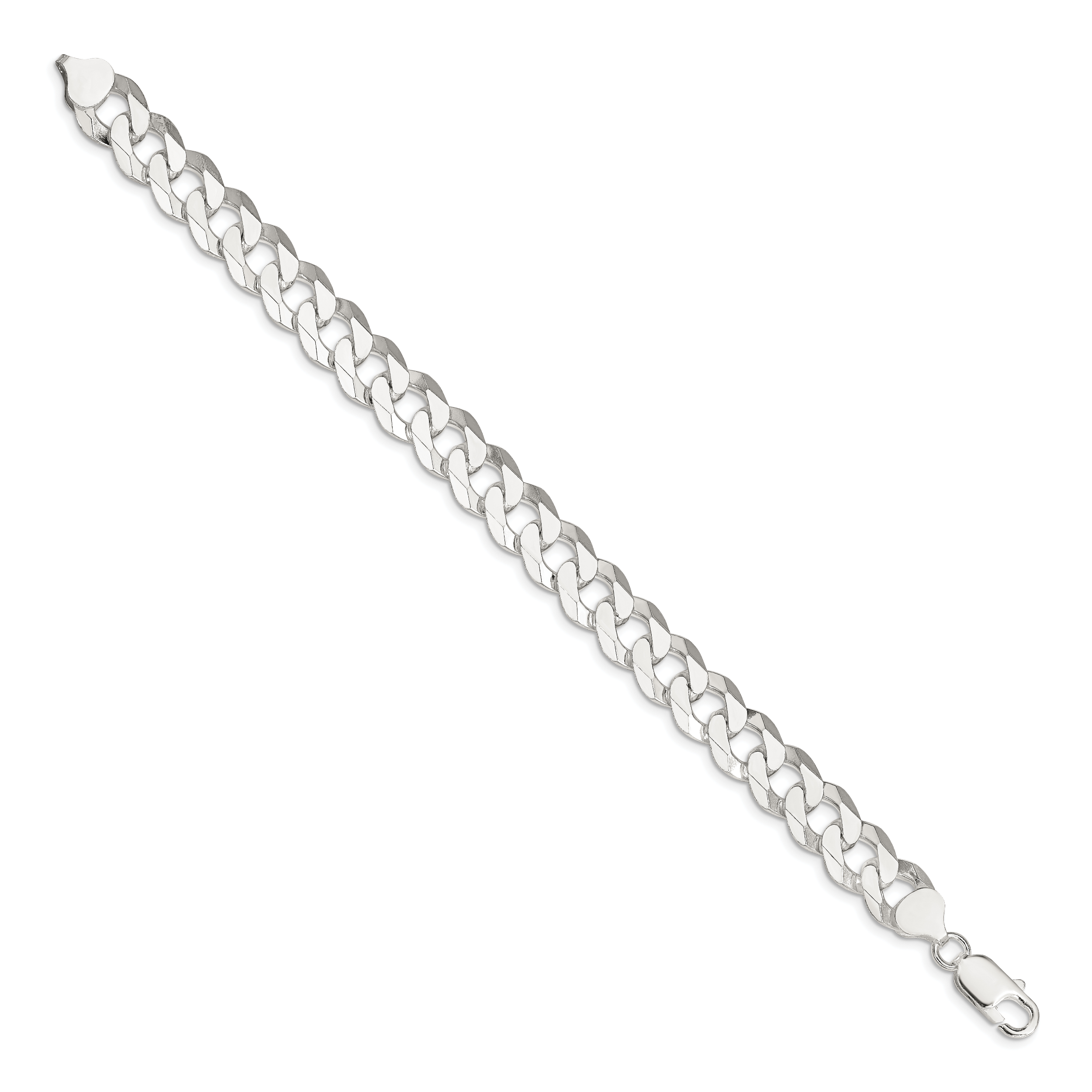 Sterling Silver 10.6mm Beveled Curb Chain Secondary image