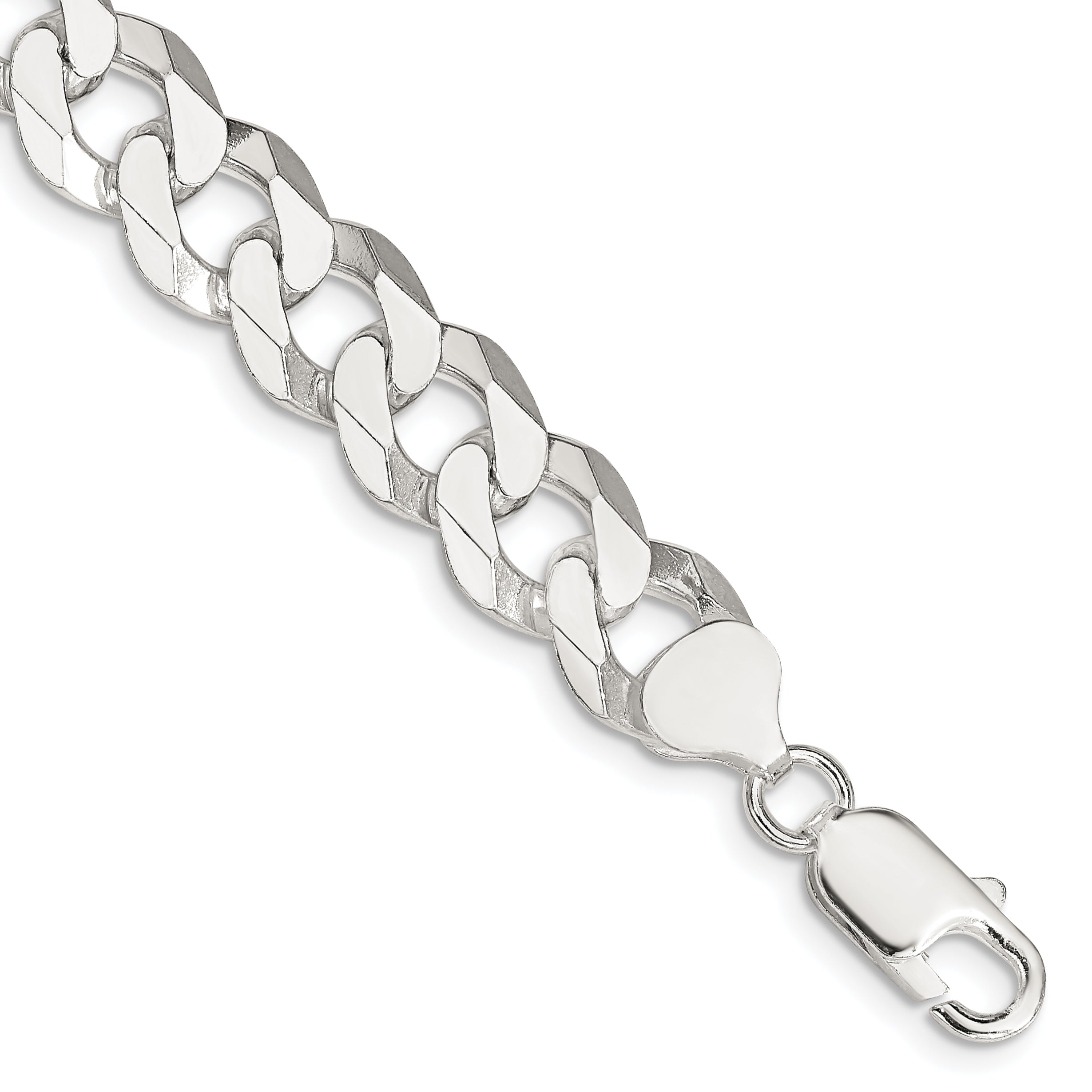 Sterling Silver 10.6mm Beveled Curb Chain Main image