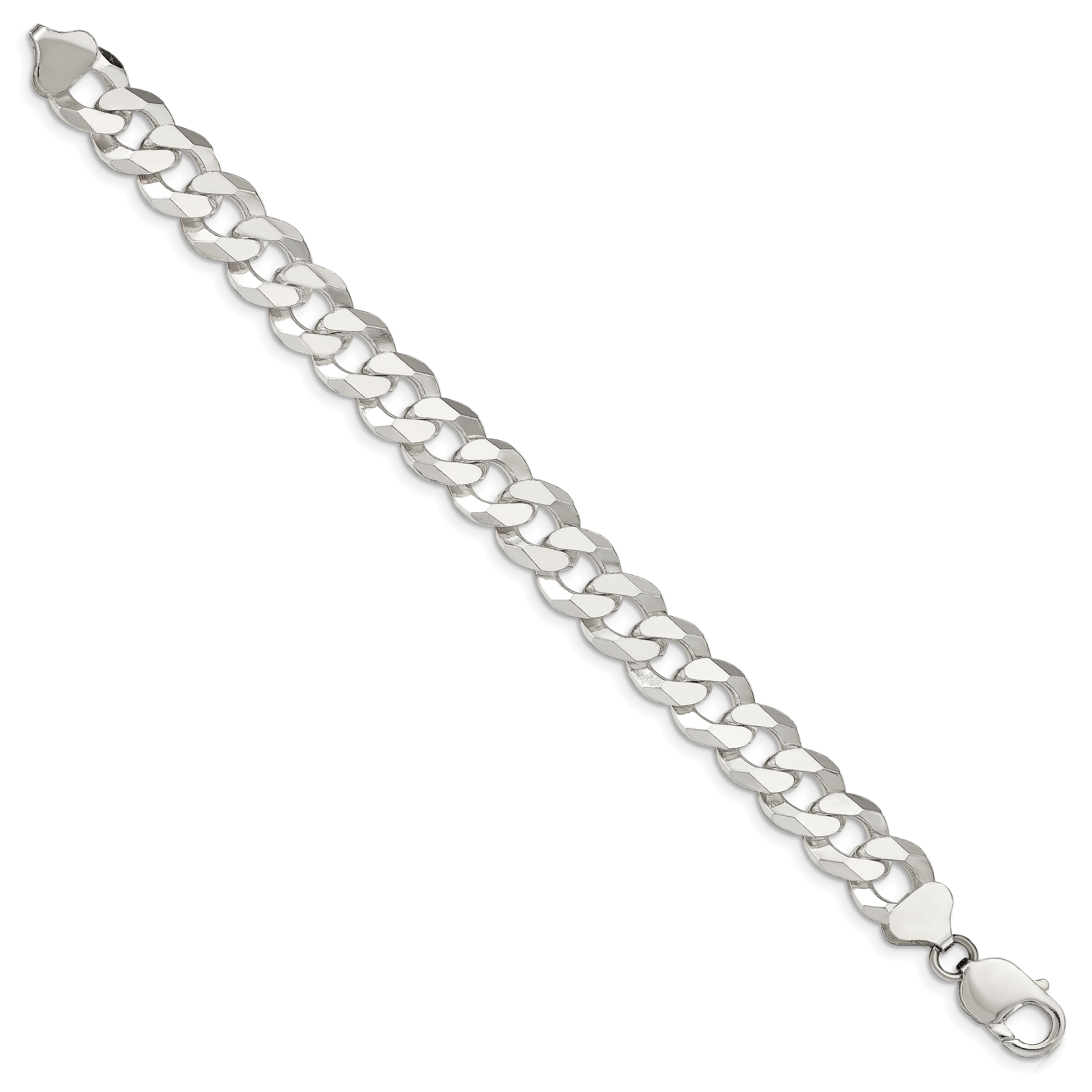 Sterling Silver 12.3mm Beveled Curb Chain Secondary image