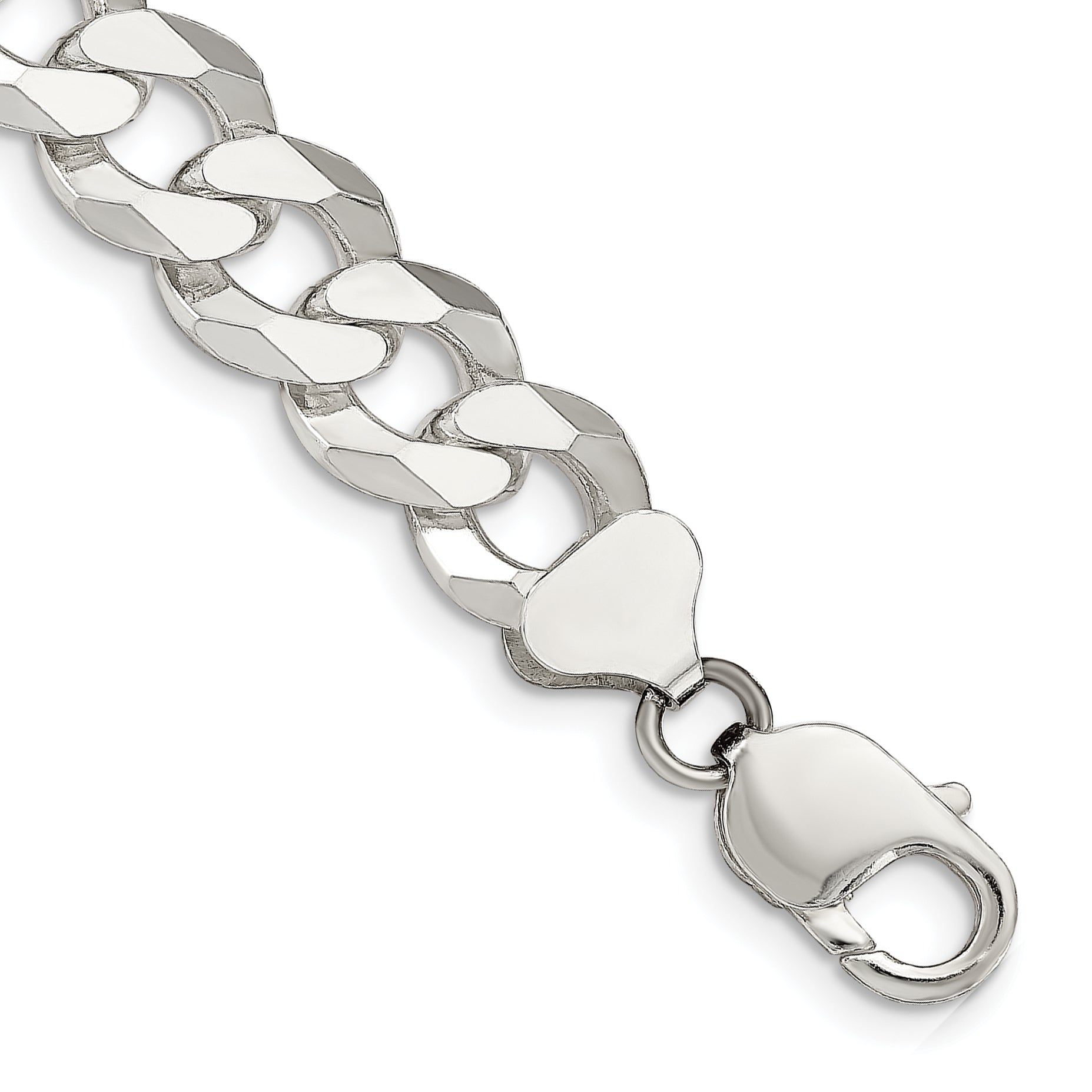 Sterling Silver 12.3mm Beveled Curb Chain Main image