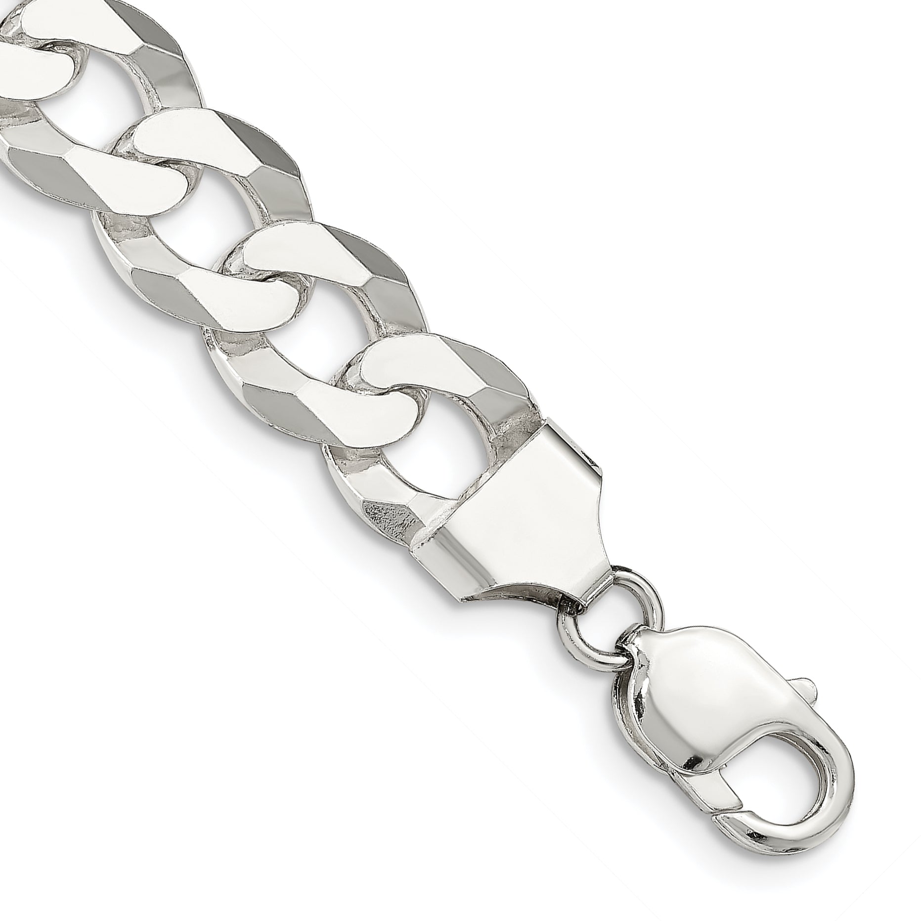 Sterling Silver 13mm Beveled Curb Chain Main image