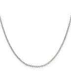 Sterling Silver 2mm Rolo Chain With Extension ext.