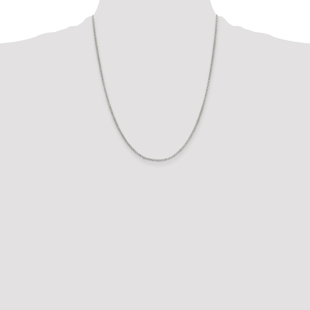Sterling Silver 2mm Rolo Chain With Extension ext.