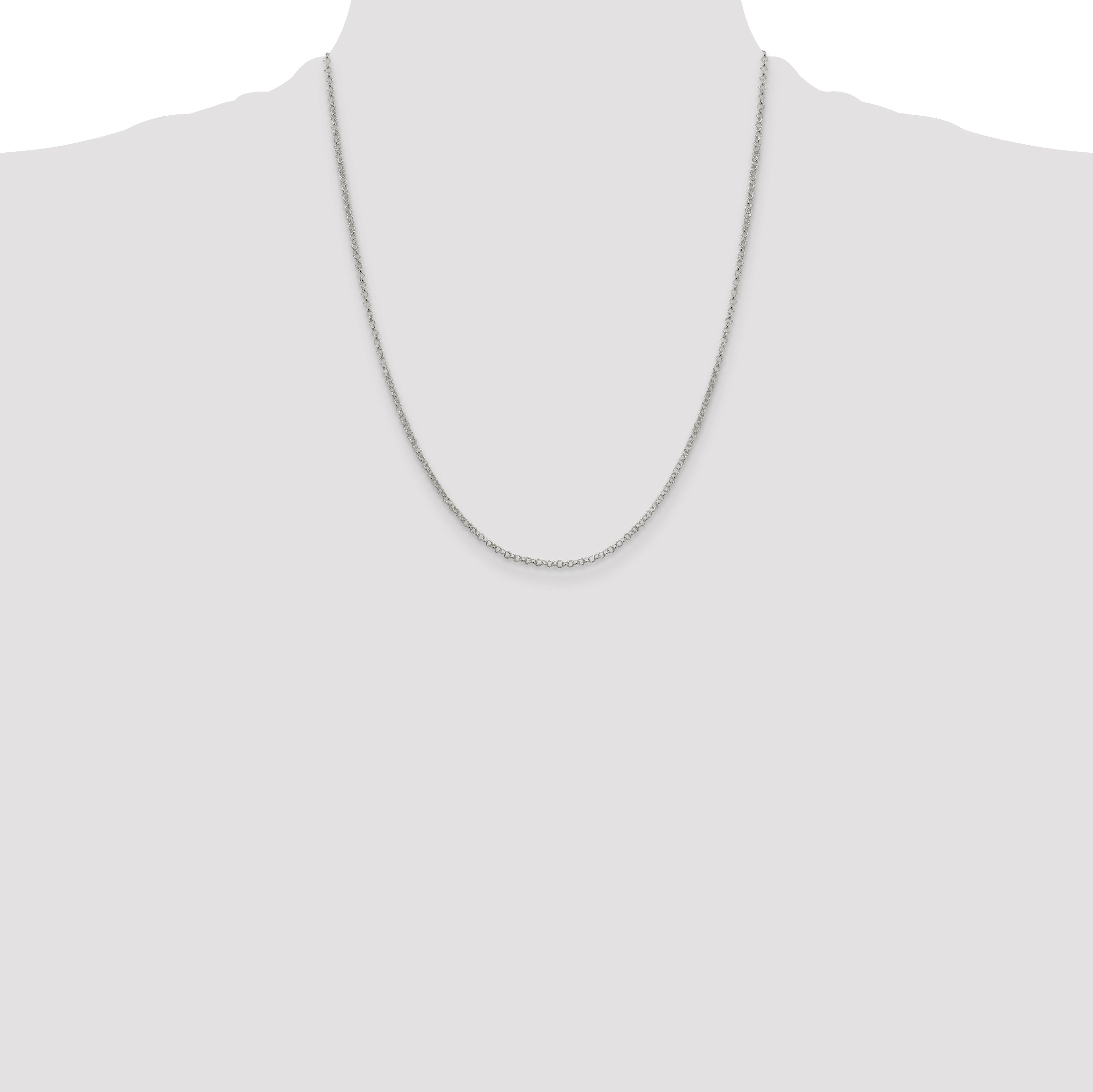 Sterling Silver 2mm Rolo Chain With Extension ext.