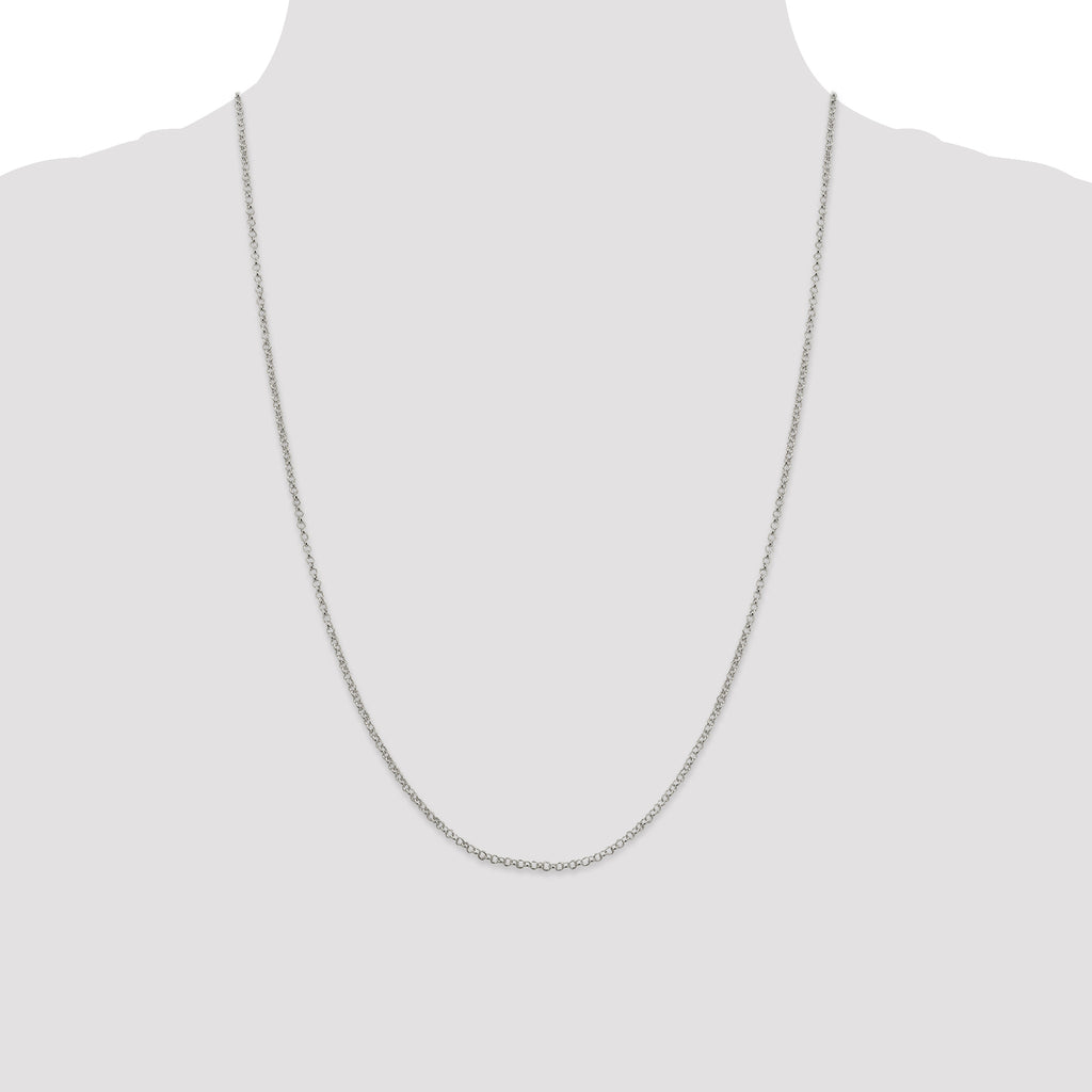 Sterling Silver 2mm Rolo Chain Anklet