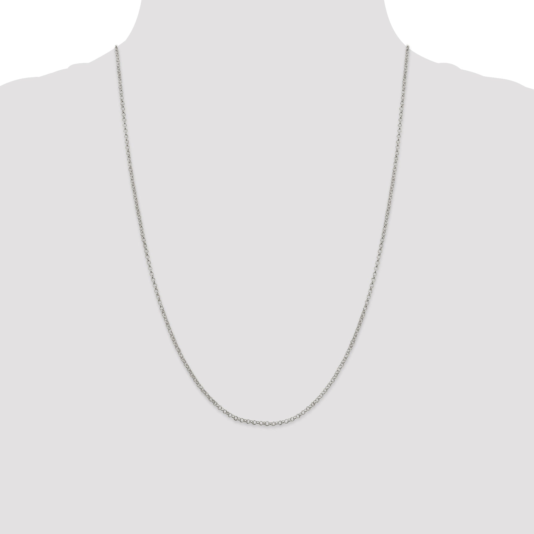 Sterling Silver 2mm Rolo Chain Anklet