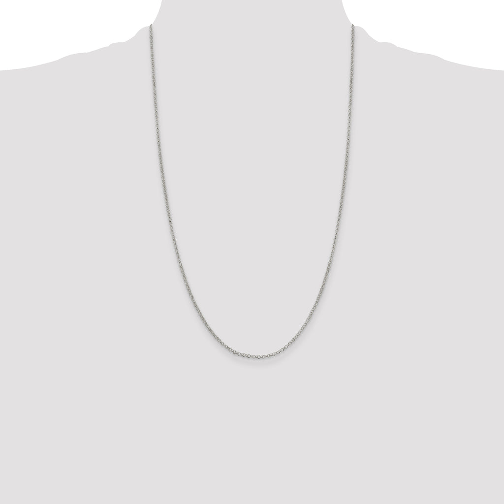 Sterling Silver 2mm Rolo Chain Anklet