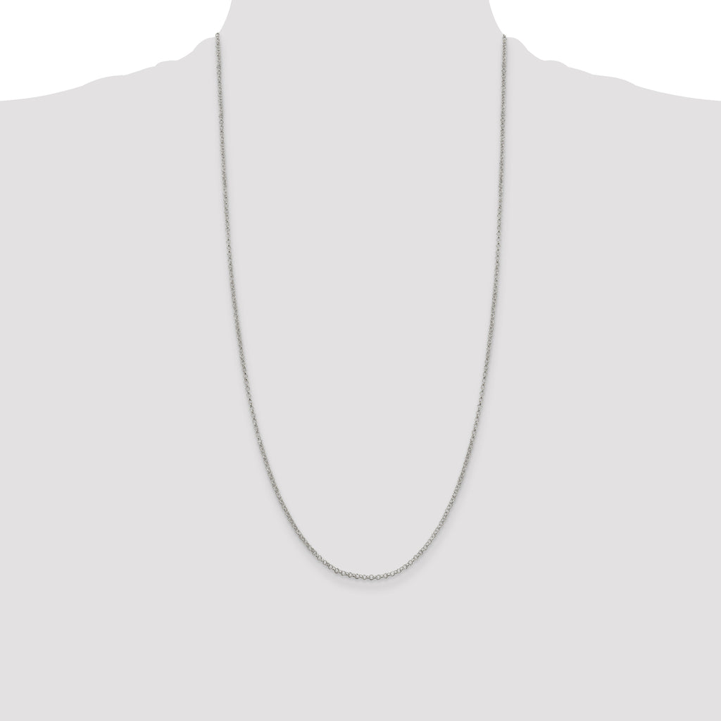 Sterling Silver 2mm Rolo Chain Anklet