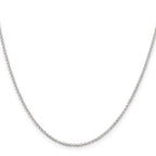 Sterling Silver Rhodium-plated 1.5mm Rolo Chain with a extention