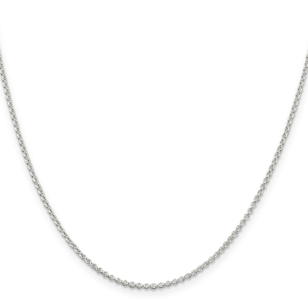 Sterling Silver Rhodium-plated 1.5mm Rolo Chain
