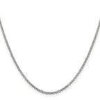 Sterling Silver Rolo Chain Necklace 2mm