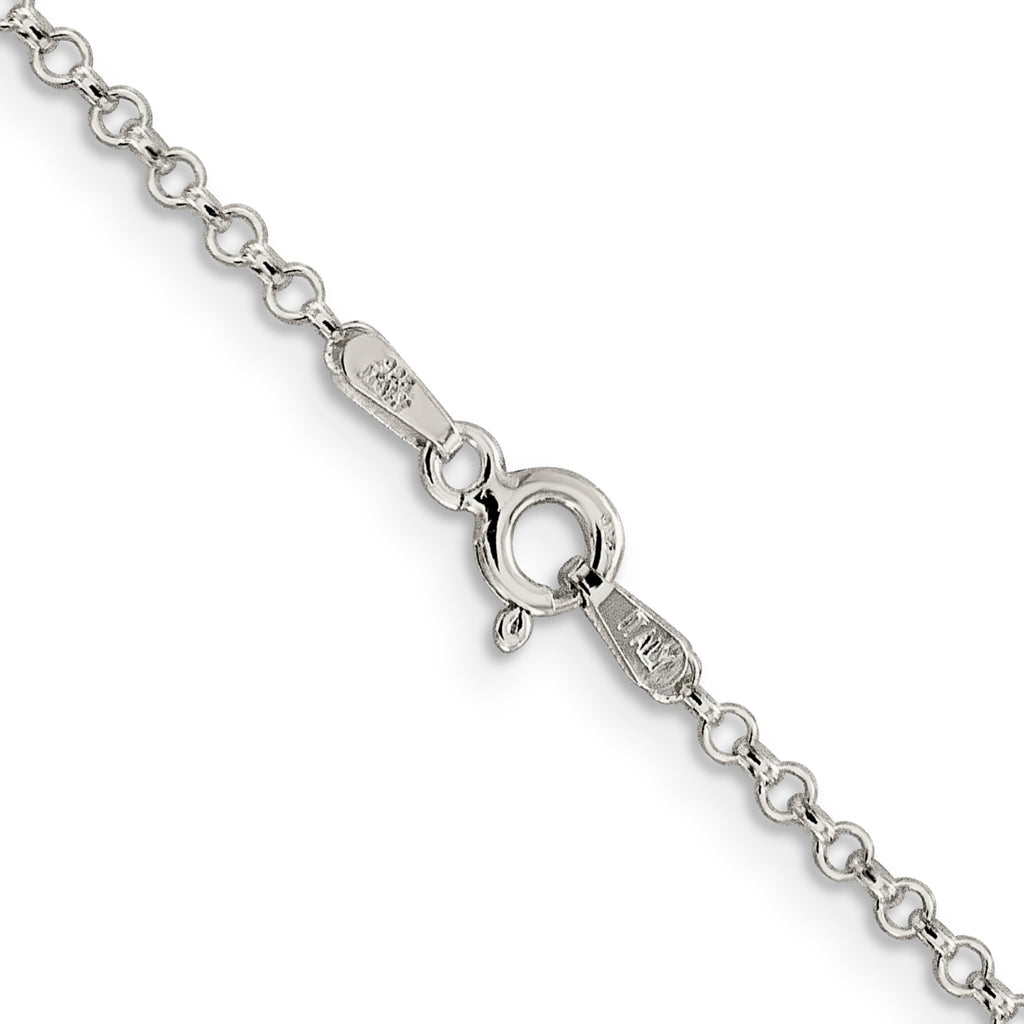 Sterling Silver Rolo Chain Necklace 2mm