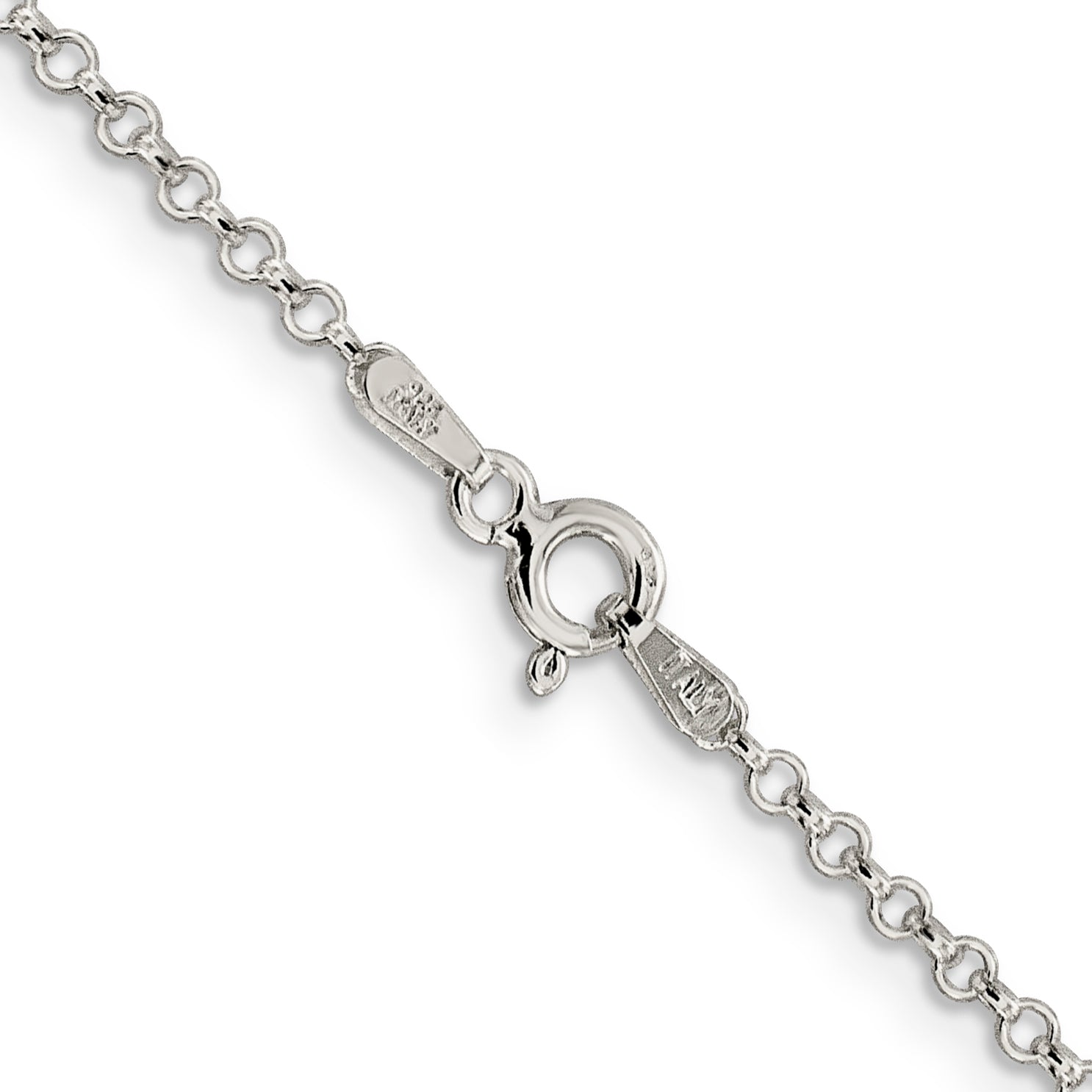 Sterling Silver Rolo Chain Necklace 2mm