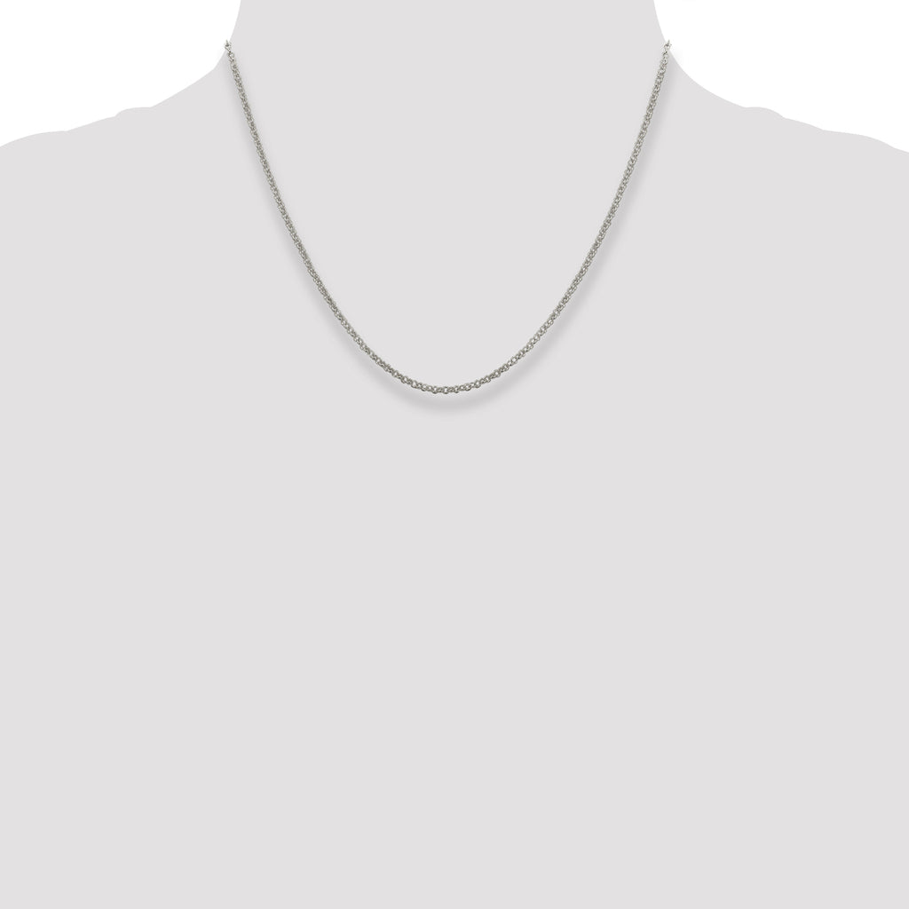 Sterling Silver Rolo Chain Necklace 2mm