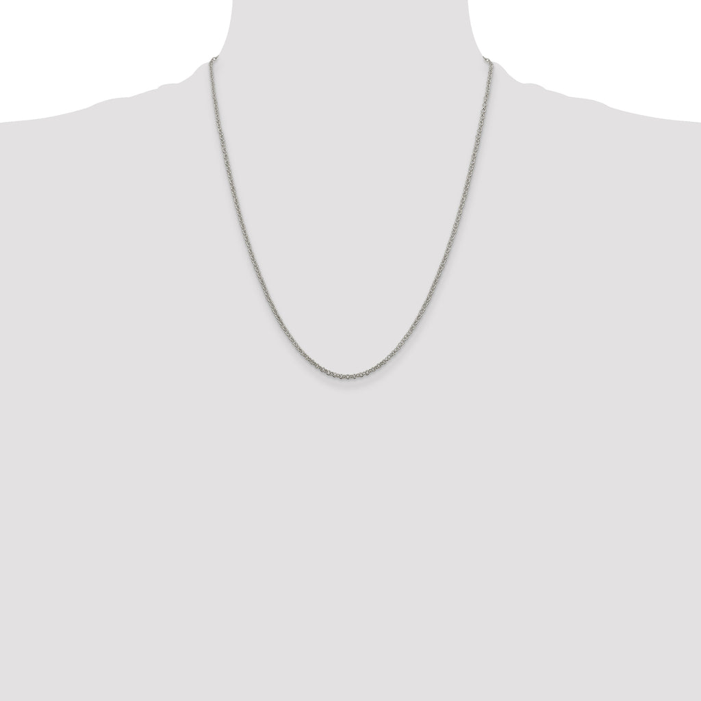Sterling Silver 2mm Rolo Chain With Extension ext.