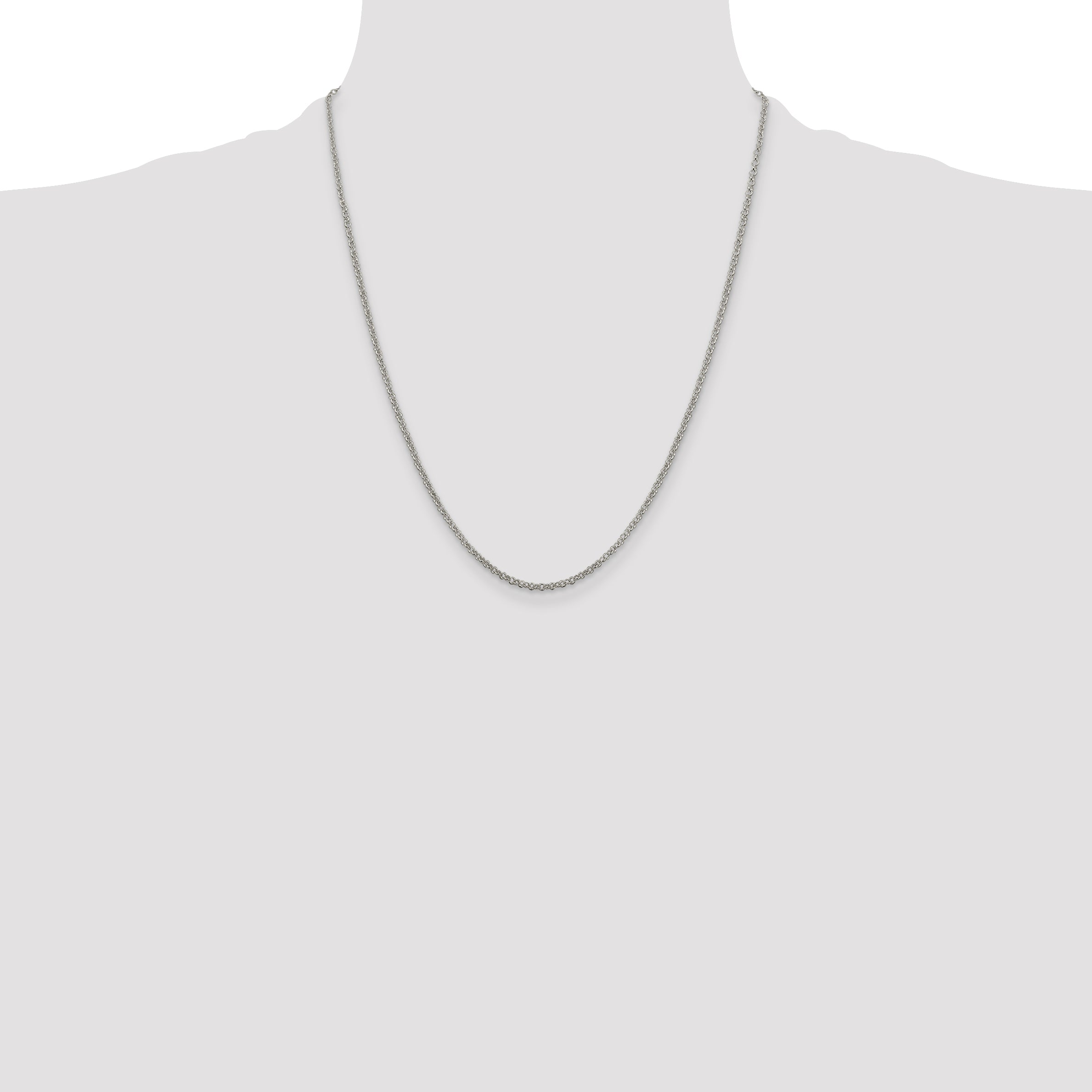 Sterling Silver 2mm Rolo Chain With Extension ext.