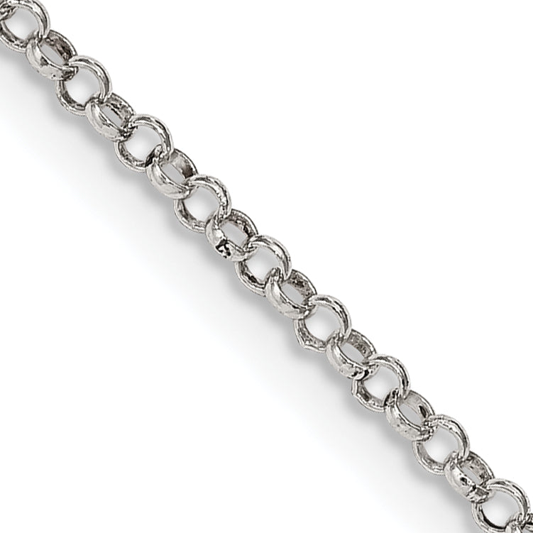 Sterling Silver Rolo Chain Necklace 2mm