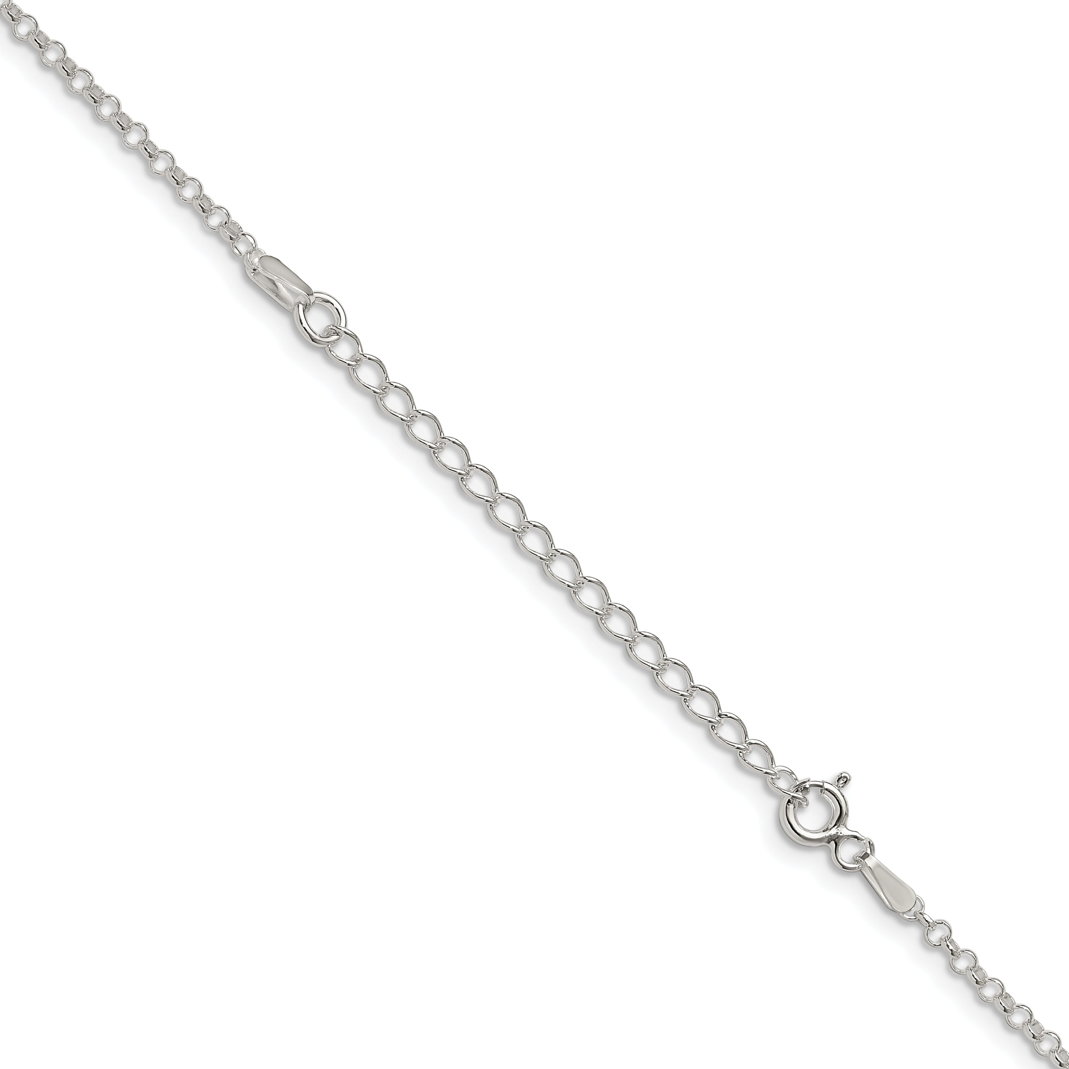 Sterling Silver 2mm Rolo Chain With Extension ext. Secondary image