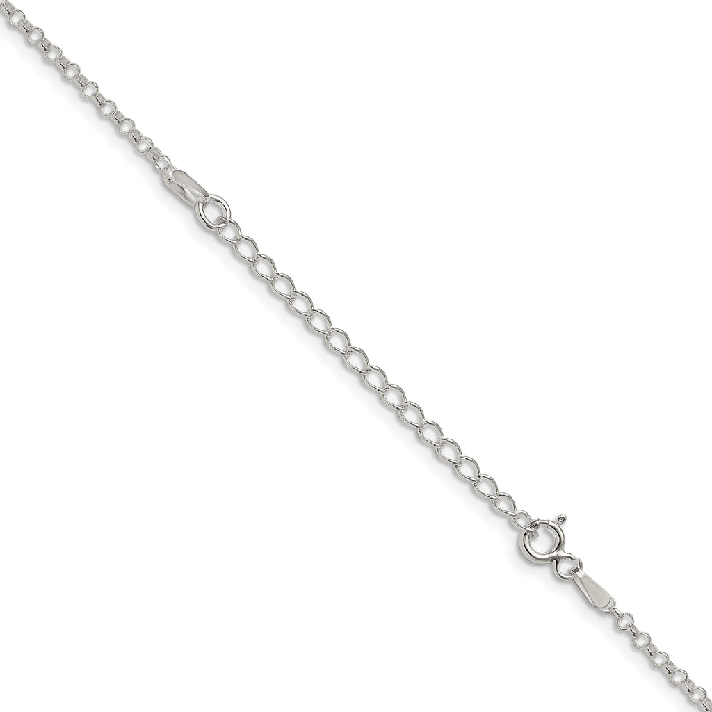 Sterling Silver 2mm Rolo Chain With Extension ext.