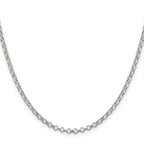 Sterling Silver 3mm Semi-solid Rolo Chain