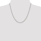 Sterling Silver 3mm Semi-solid Rolo Chain