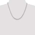 Sterling Silver 4.25mm Semi-solid Rolo Chain