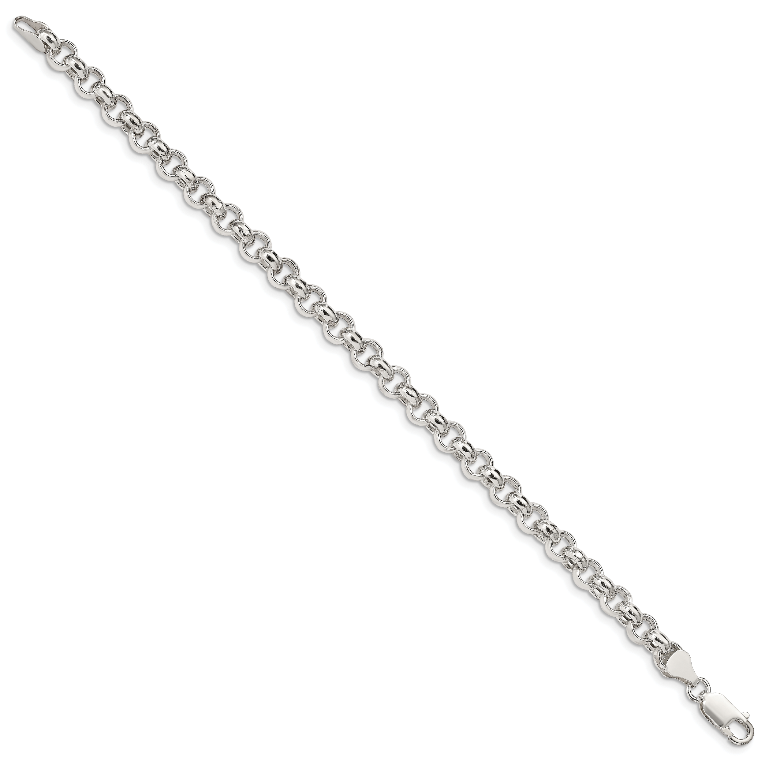 Polished Rolo Chain Bracelet in Sterling Silver, 6.5mm Secondary image
