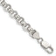 Sterling Silver 7.75mm Semi-solid Rolo Chain