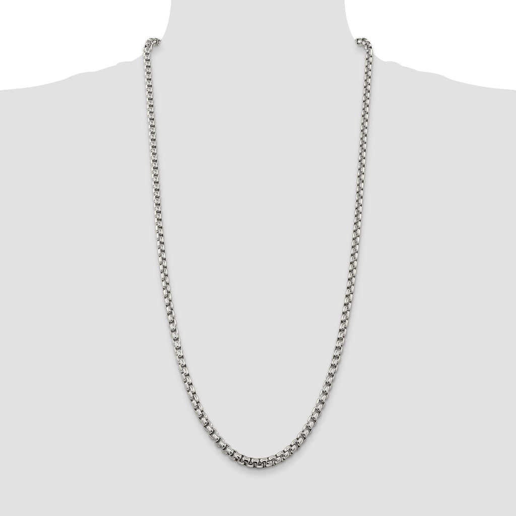 Sterling Silver 5.2mm Round Box Chain