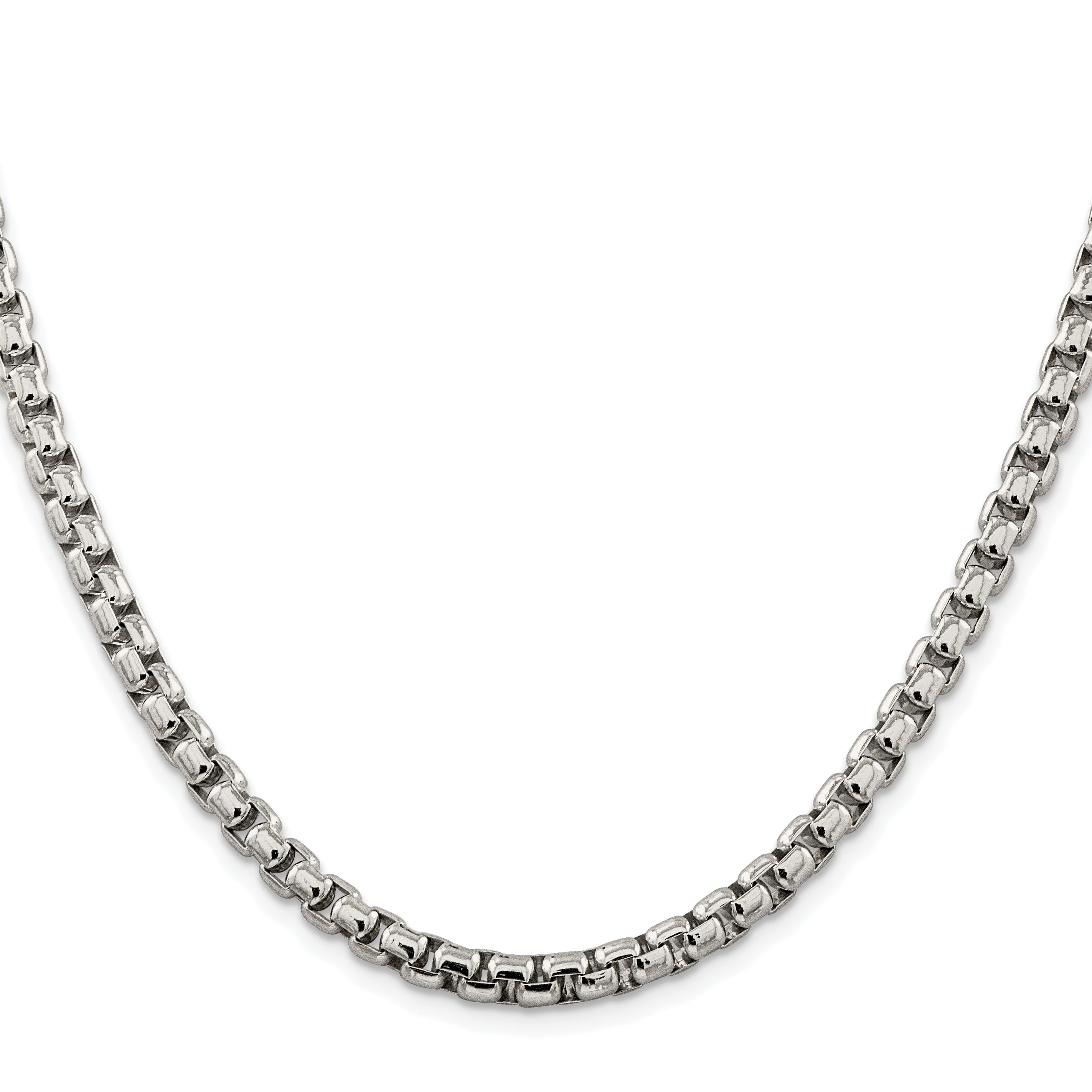 Sterling Silver Rhodium-plated 5.2mm Round Box Chain