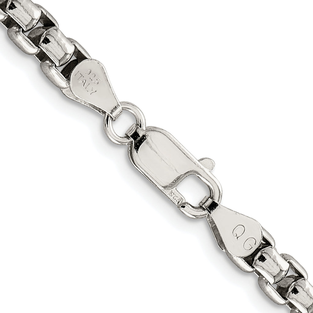 Sterling Silver Rhodium-plated 5.2mm Round Box Chain