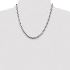 Sterling Silver Rhodium-plated 5.2mm Round Box Chain