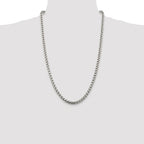 Sterling Silver Rhodium-plated 5.2mm Round Box Chain