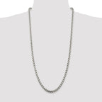 Sterling Silver Rhodium-plated 5.2mm Round Box Chain