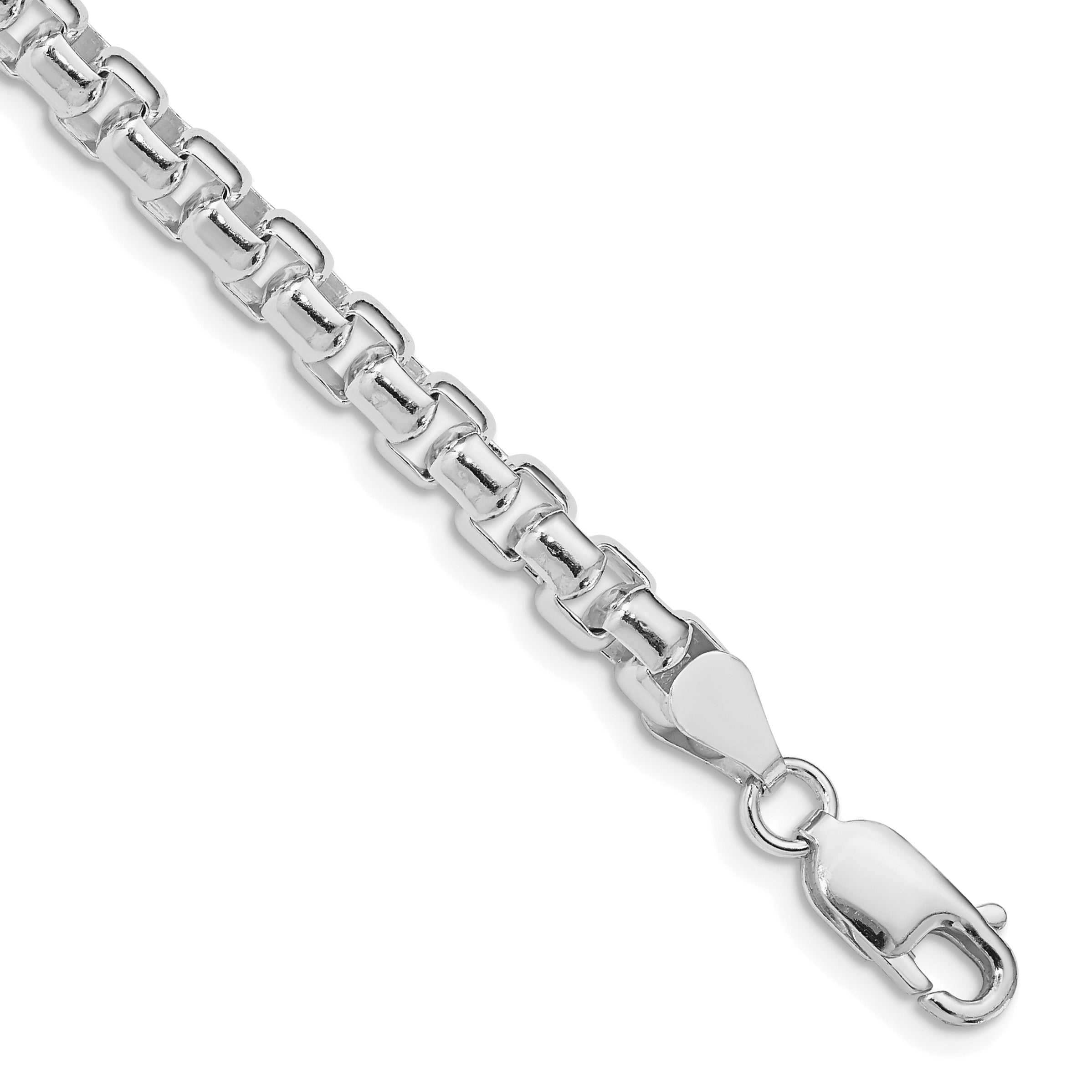 Sterling Silver Rhodium-plated 5.2mm Round Box Chain