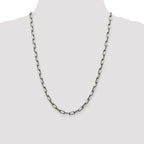 Sterling Silver Antiqued 4.8mm Elongated Open Link Chain