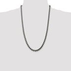 Sterling Silver Antiqued 6mm Round Spiga Chain