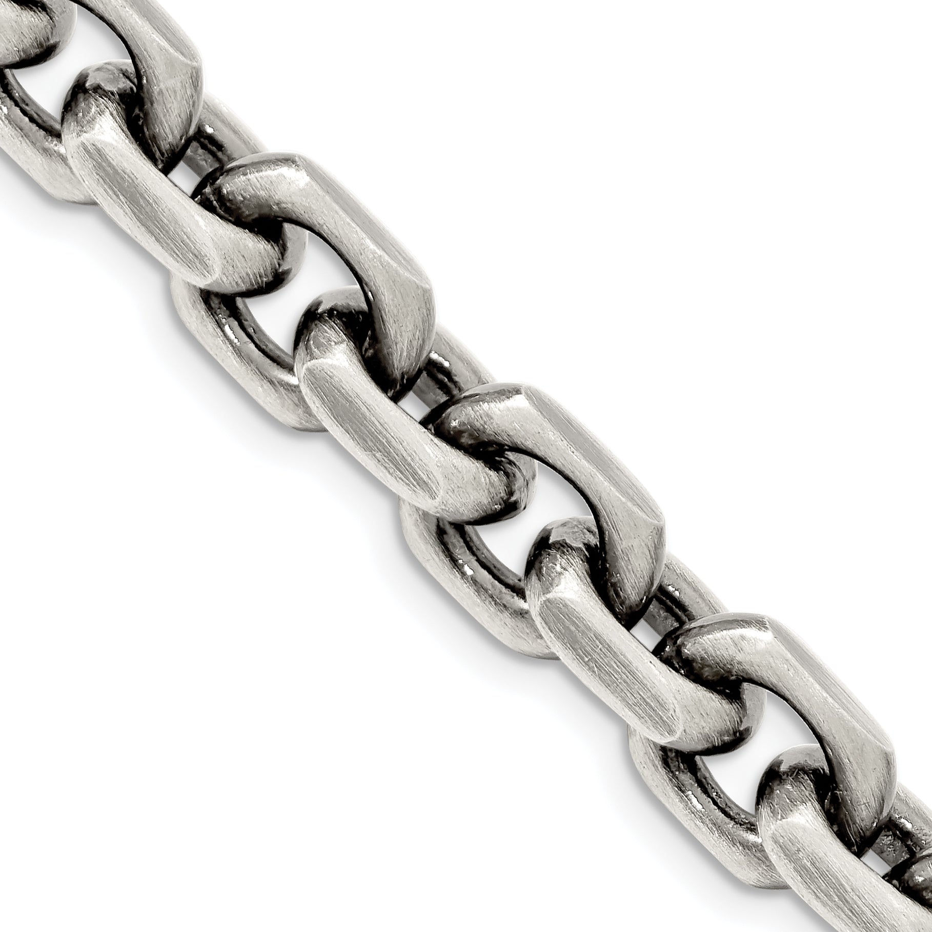 Sterling Silver Antiqued 8.6mm D/C Elongated Open Link Chain Secondary image