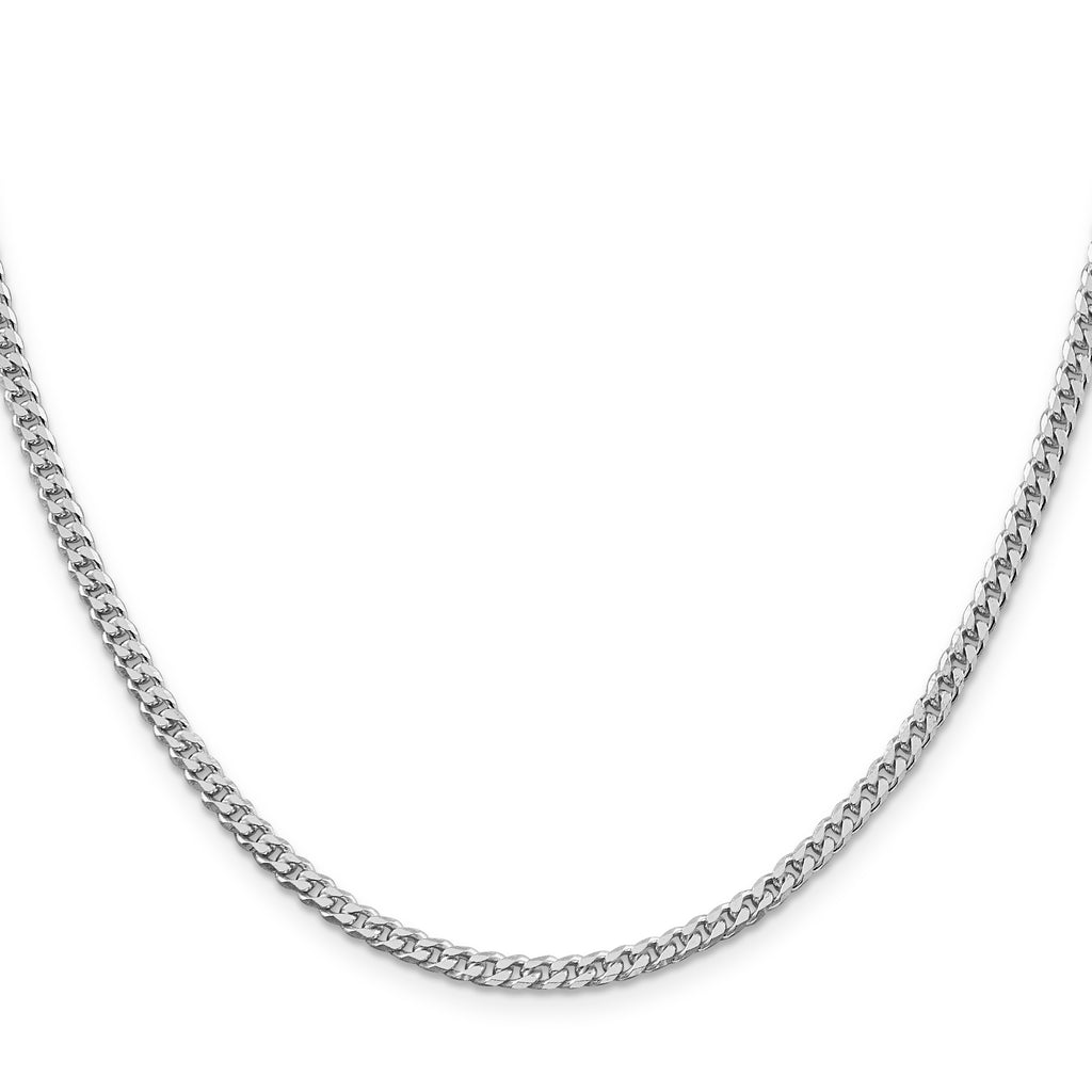 Sterling Silver Rhodium-plated Polished 3.15mm Curb Chain