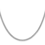 Sterling Silver Rhodium-plated Polished 3.15mm Curb Chain
