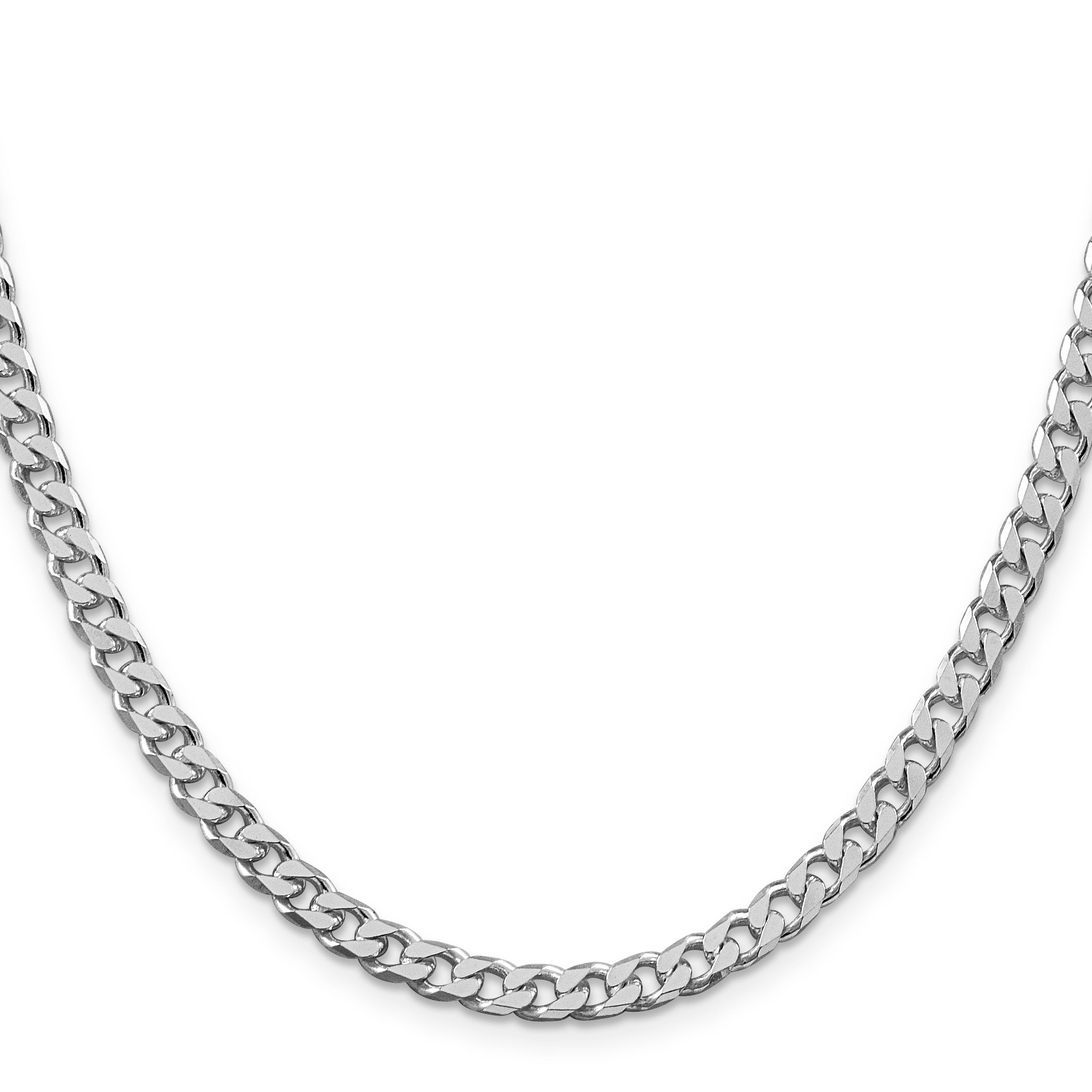 Sterling Silver Rhodium-plated Polished 5mm Curb Chain Secondary image