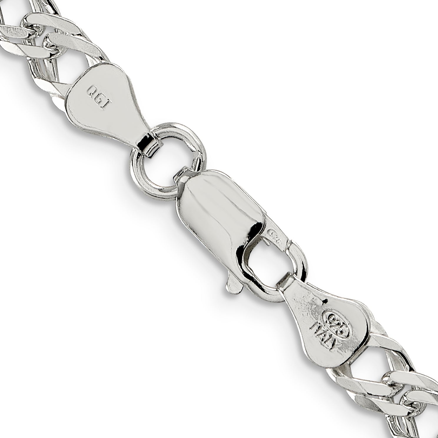 Sterling Silver 5.65mm 6 Side D/C Flat Double Curb Chain