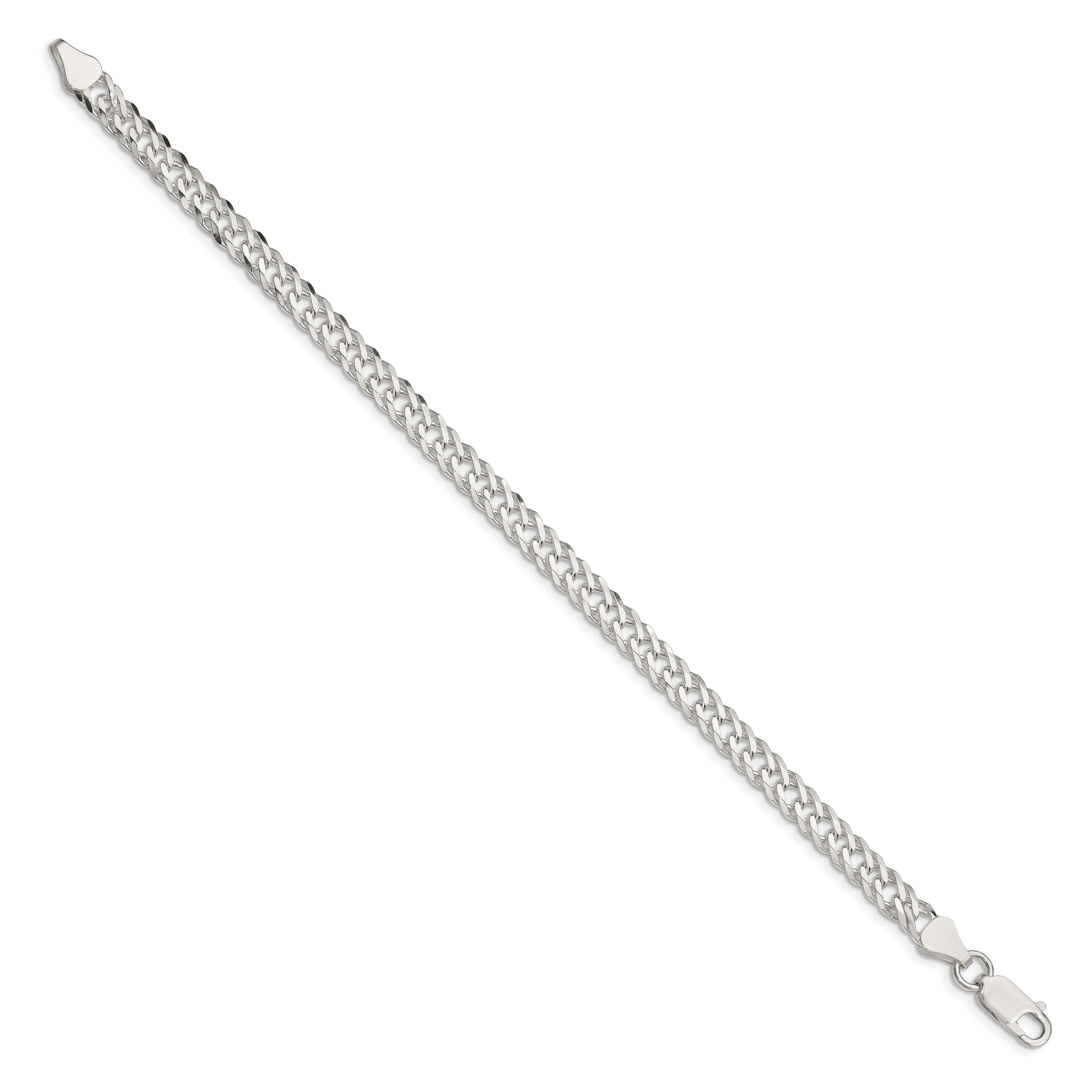 Diamond-Cut Double Curb Chain in Sterling Silver Secondary image