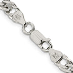 Sterling Silver 6.25mm 6 Side Diamond-Cut Flat Double Curb Chain