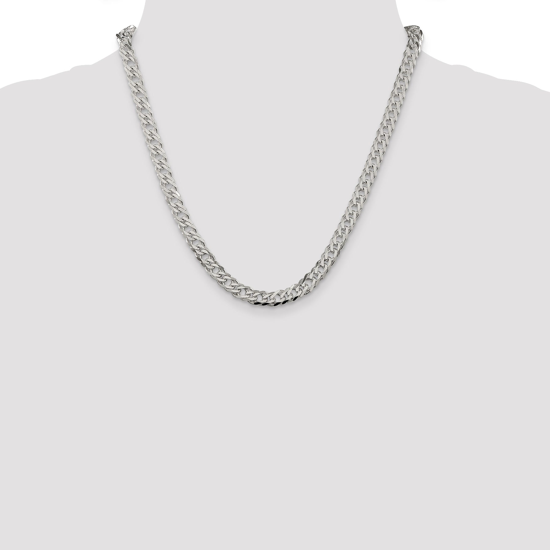 Sterling Silver Diamond-Cut Curb Chain Necklace 6.25mm