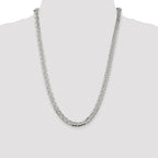 Sterling Silver 6.25mm 6 Side Diamond-Cut Flat Double Curb Chain